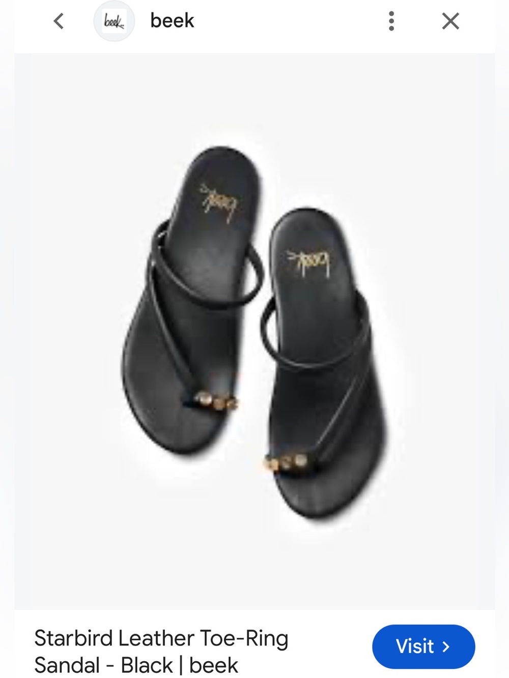 Beek 
Starbird Studded Toe Ring Slide
Sandal black size 8 gently used